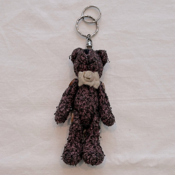 Purple Tiny Jointed Teddy Bear Keychain - Picture 1 of 5